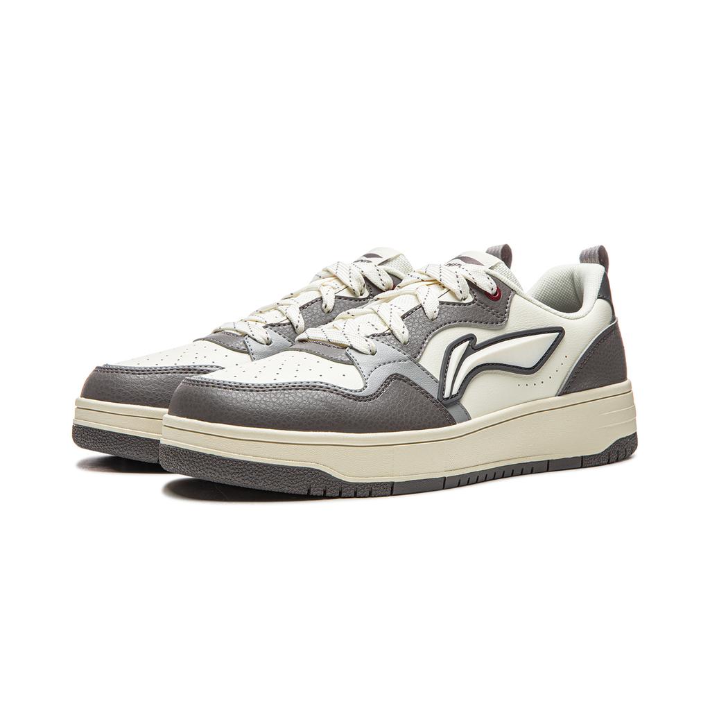 Li Ning Tianji Soft Low Top Skateboard Shoes Men's White Gray AGCW067-1