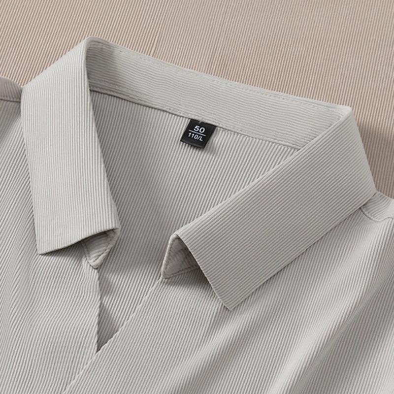 Men's Casual and Fashionable Solid Color Short Sleeved Polo Shirt Comfortable Versatile Summer T Shirt
