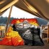 1pc Cat Power Outdoor Flannel Blanket , Machine Washable Perfect Gift for Birthday , Holiday Travel Accessory , Durable Material