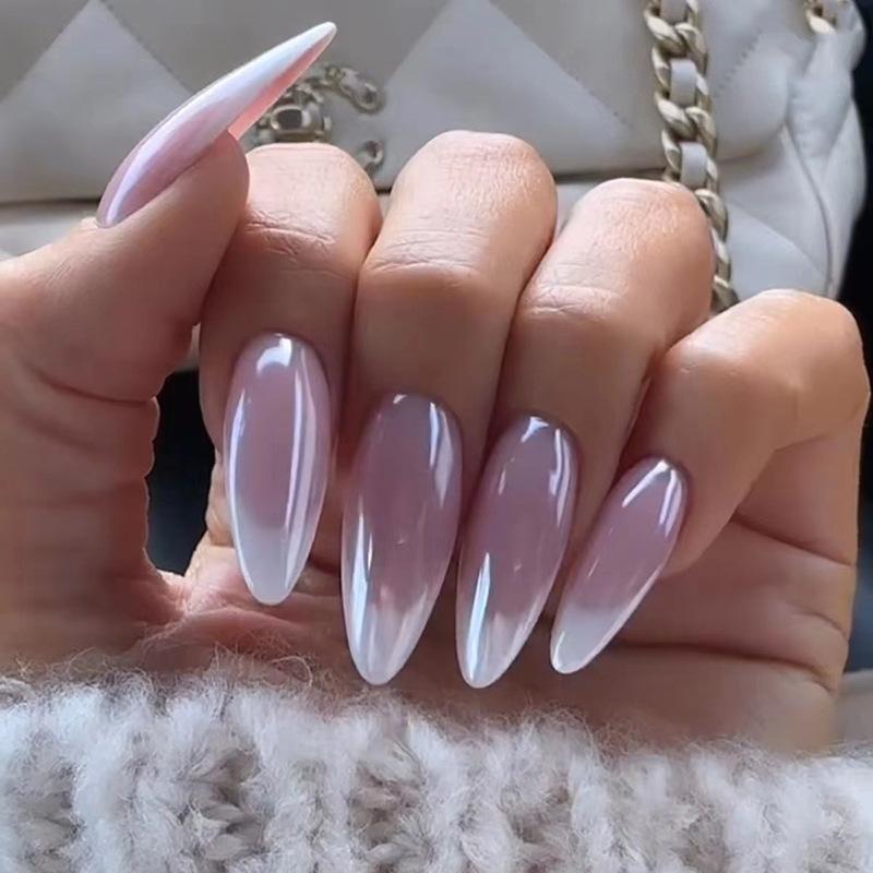 24Pcs Love Ballerina Press On Nails Set Full Cover Artificial Fake Nails Professional Adhesive Free False Nail Art