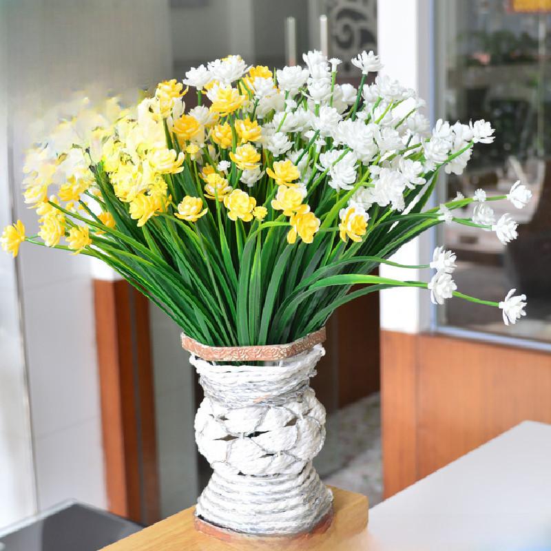 Vibrant Plastic Faux Flowers For Garden And Home Decoration In Various Shades