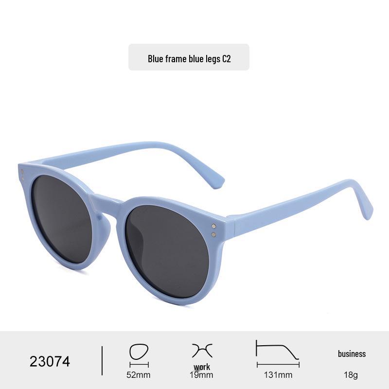 Children's Polarized Retro Round Sunglasses - Soft Frame, Anti-UV Protection, Unisex.