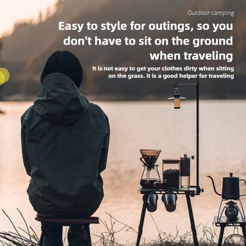 Metal Camping Folding Telescopic Stool Multi-use Tactical Mini Desk Chair Adjustable Outdoor Gear Portable Support Stand