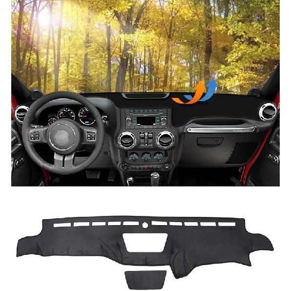BIBLOZ Dash Cover For Toyota Sienna 2004-2010 Accessories Black Flannel Dashboard Cover Mat Car Dashboard UV Sun Protection