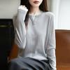 New Autumn and Winter Women's Round-neck Color-blocked Fake Two-piece Base Layer Knitted Sweater Pullover Long-sleeved Sweater