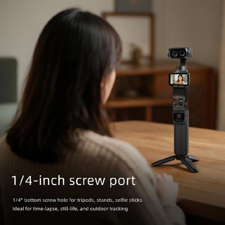 Rechargeable Camera Power Handle with Front Control Button, Status Lights, Type C Output, and 1/4 Threaded Hole Mount