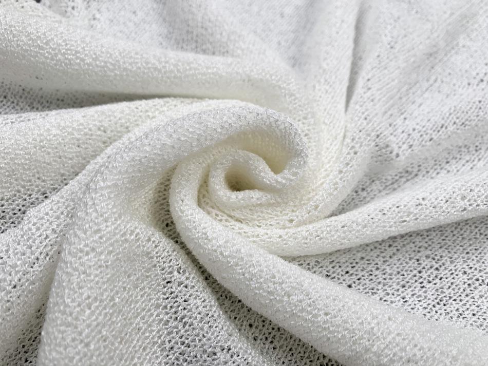 European and American Women's Sheer Knit Short Dress - Sexy, Round Neck, Long Sleeve