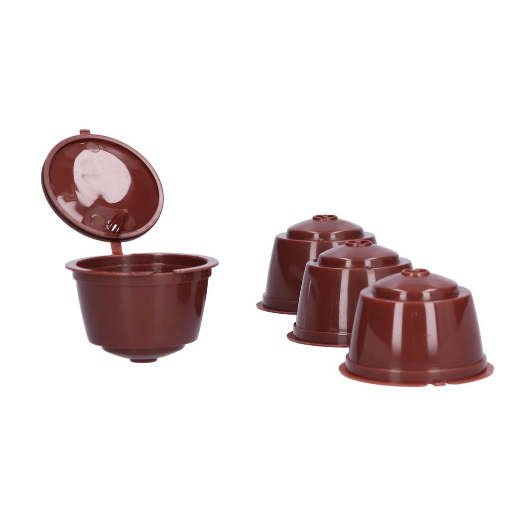 Refillable Coffee Capsule Reusable Coffee Filter for Dolce Gusto Machine with Spoon BrushBrown