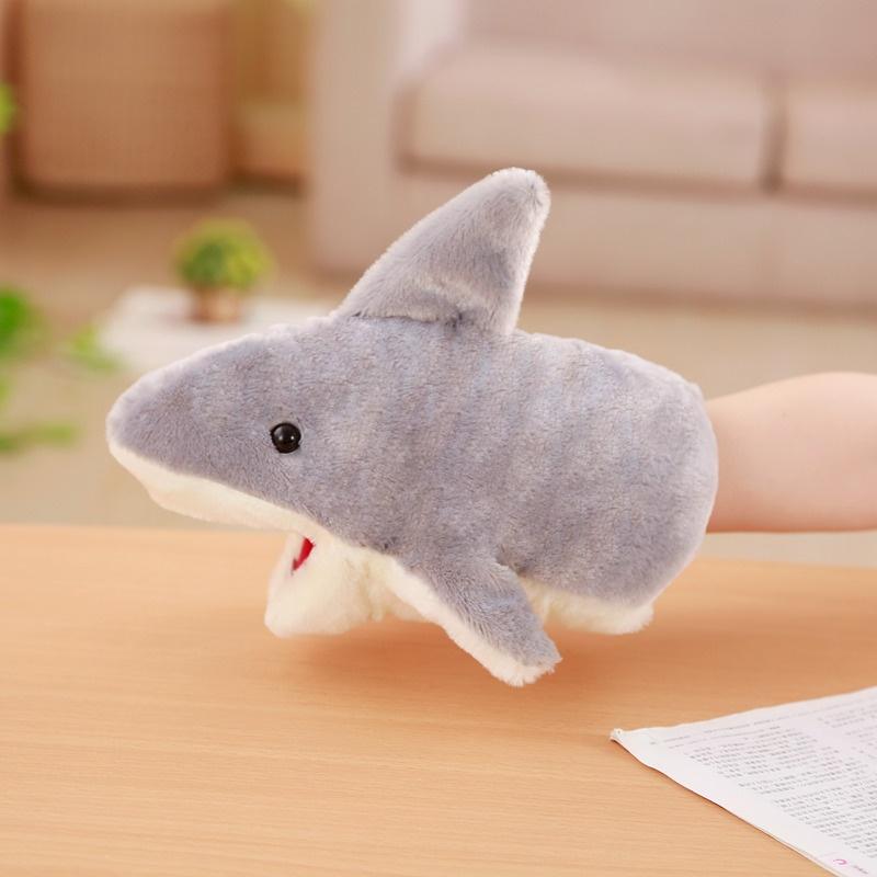 Frog Shark Plush Hand Puppet  Dolls Plush Hand Doll Early Education Learning Toys Children Marionetes Puppets for telling story