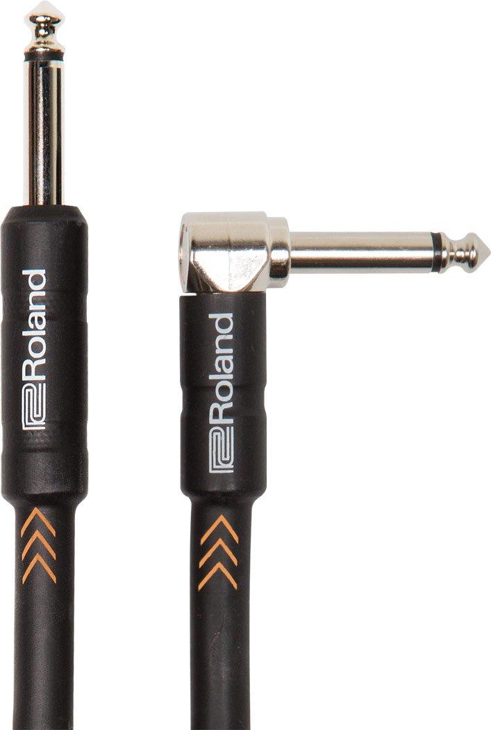 

Roland Black Series Instrument Cable 15 Black by Roland 1/4 Angled/Straight ft.
