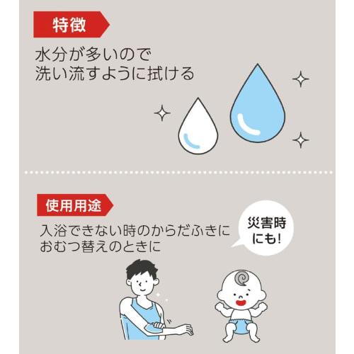 Yamato Bussan Body Wipes for Adults, 100 Sheets, Approx. 15 X 18 Cm, Alcohol-Free, Fragrance-Free, Disposable, for Disaster Preparedness and Care