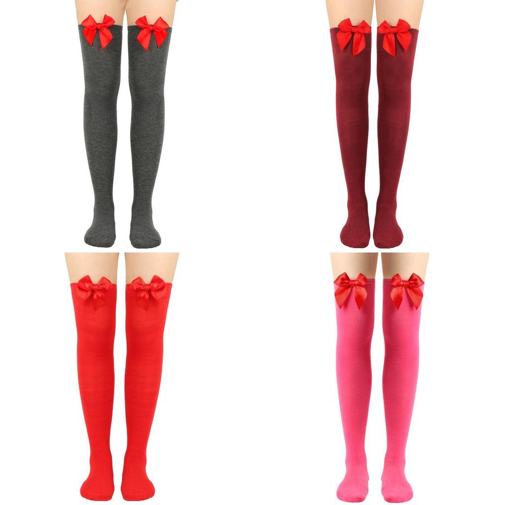 Japanese Style Over-the-knee Bow Socks Sexy High Tube Socks For College Fashion Friction-resistant Polyester Fiber