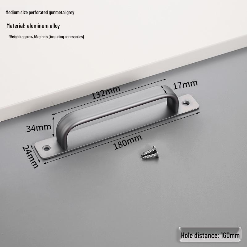 Aluminum Alloy No-Drill Handle for Glass, Wood, or Wardrobe Doors and Windows
