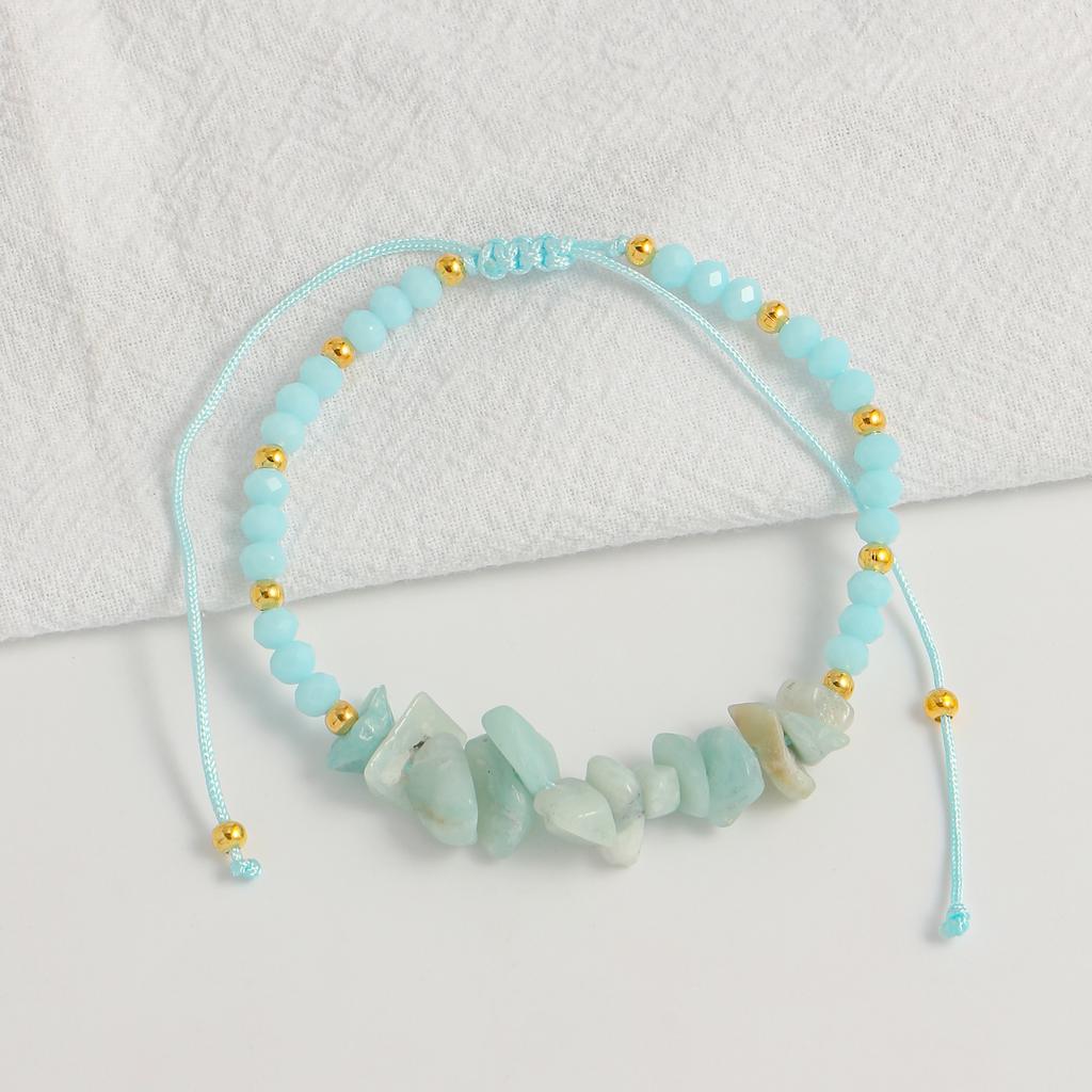 Resin Beaded Necklace Natural Stone Chip Pendant Adjustable Choker Fashion Jewelry Gift for Women