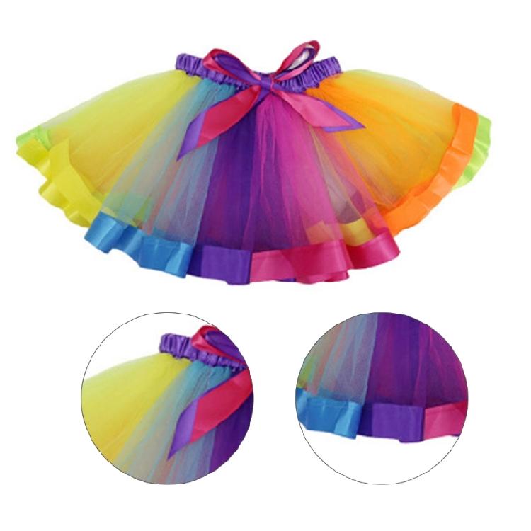 Halloween Rainbow Costume Set Devil Cosplay Costume Accessories for Kids Girl, Including Headband, Wing, Skirt, and Wand