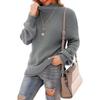 Women S Plus Size High Neck Long Sleeve Loose Knit Pullover Sweater