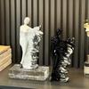 Elegant Ceramic Goddess Sculpture Silver Gradient Art Sculpture Light Luxury Figures Art Ornaments Decorated with Unique Gifts