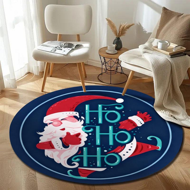 Eclectic Round Abstract Multicolor Rug Pad, Non-Slip Floor Mat for Family Room
