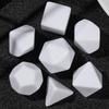7Pcs Polyhedral Plastic Dices Multiple-faced Various Shape Engravable Game Dices for Club Party Family Board Game Props