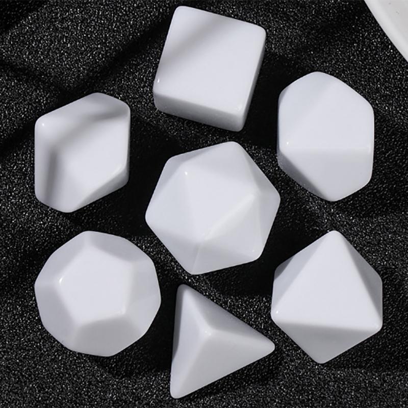7Pcs Polyhedral Plastic Dices Multiple-faced Various Shape Engravable Game Dices for Club Party Family Board Game Props