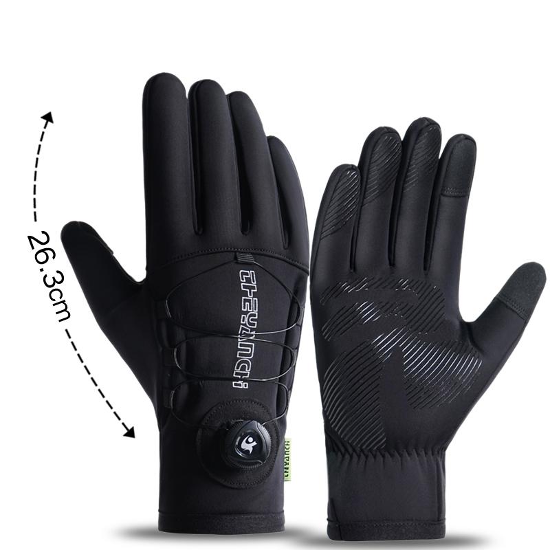 

Durable And Safe Men Winter Waterproof Cycling Gloves Sports Running Motorcycle Ski Touch Screen Fleece Gloves Non-Slip Warm Full Fingers M