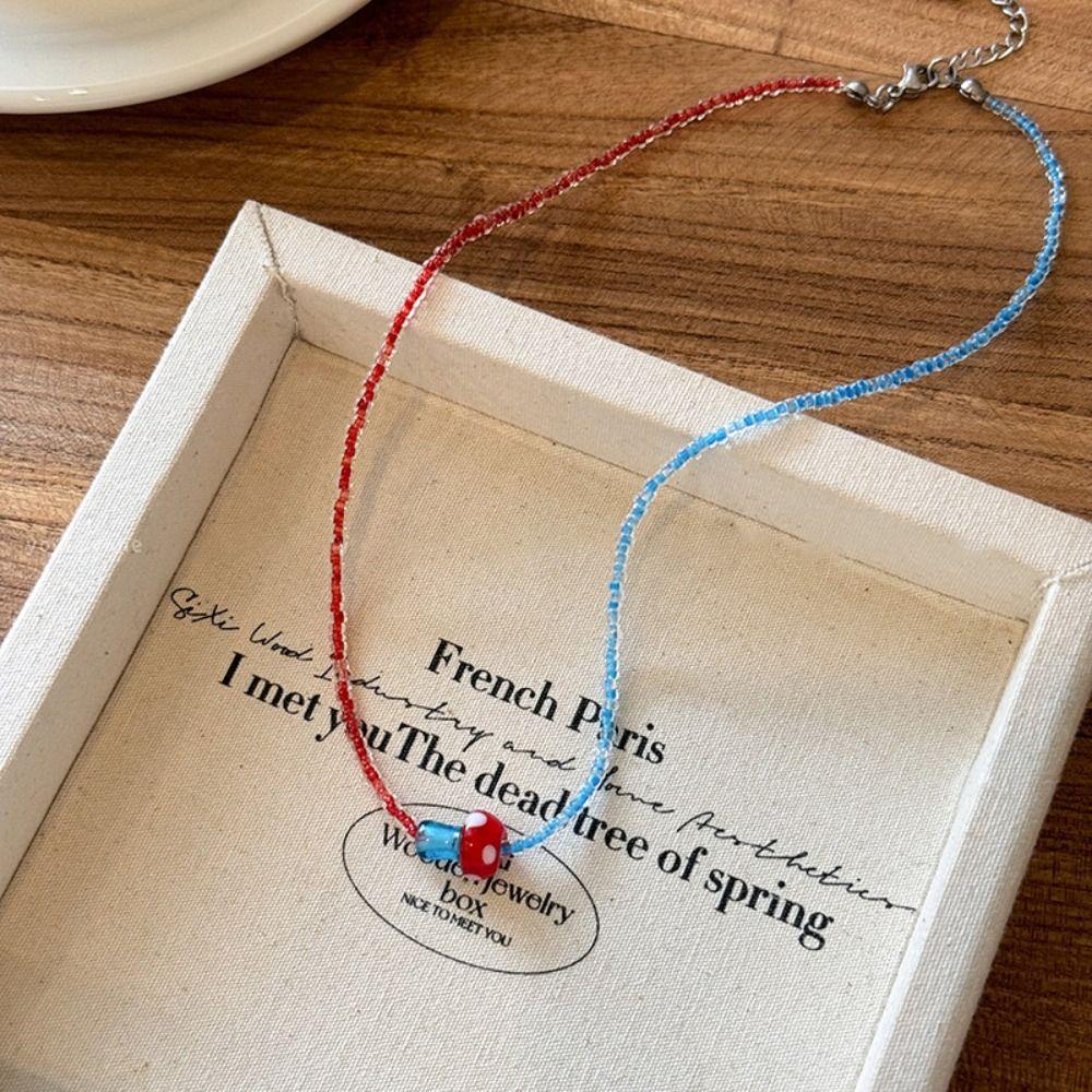 Glass Beads Glass Pendant Necklace Cartoon Design Y2K Aesthetic Accessories Beach Wear