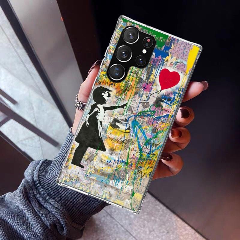 

Banksy Graffiti Art Phone Case For Samsung Galaxy S23 S24 S25 Edge S26 Ultra S22 + S21 Plus S20 FE Cover Silicone Print Shell Ga Samsung S24 FE