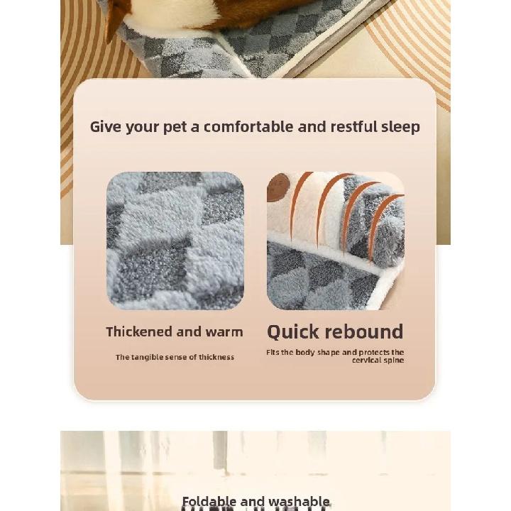 Sleeping Dog Mat Winter Warm Removable Washable Kennel Mattress Pet Supplies Large Dog Dog Bed