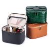 Stratul întâi piele de vacă geantă cosmetică high-end geantă de depozitare cu compartimente de capacitate mare geantă de toaletă portabilă impermeabilă pentru călătorii femei