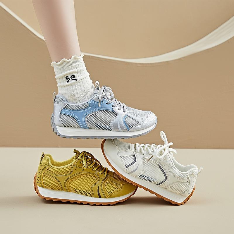 Trendy new dad shoes girl, summer student sports running casual shoes mesh breathable