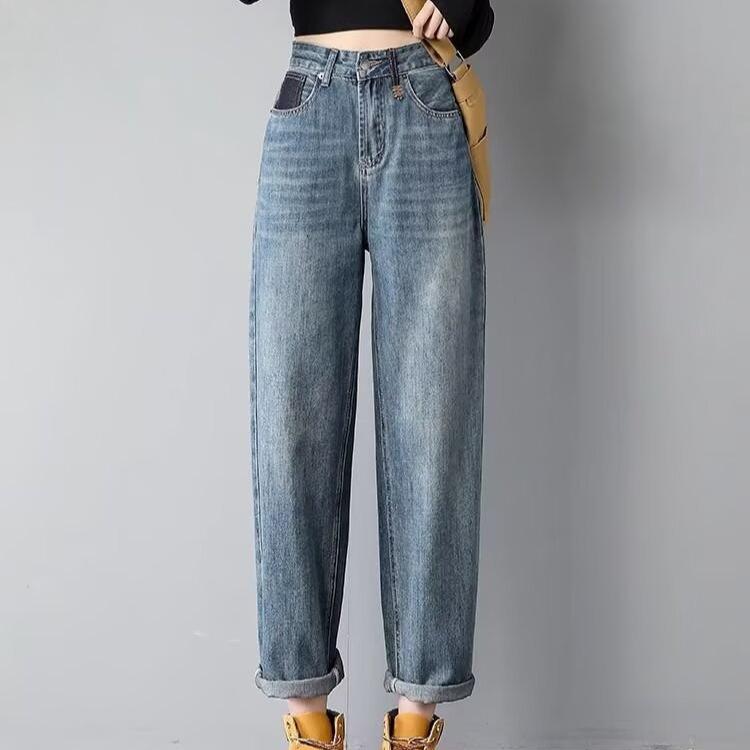 

Женские джинсы брюки большого размера женские эластичные с высокой талией брюки галифе 2XL