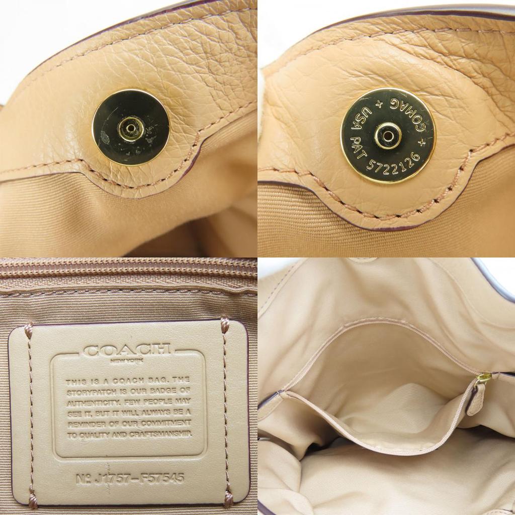 Used COACH Tote Bag F57545 leather pink beige Shoulder