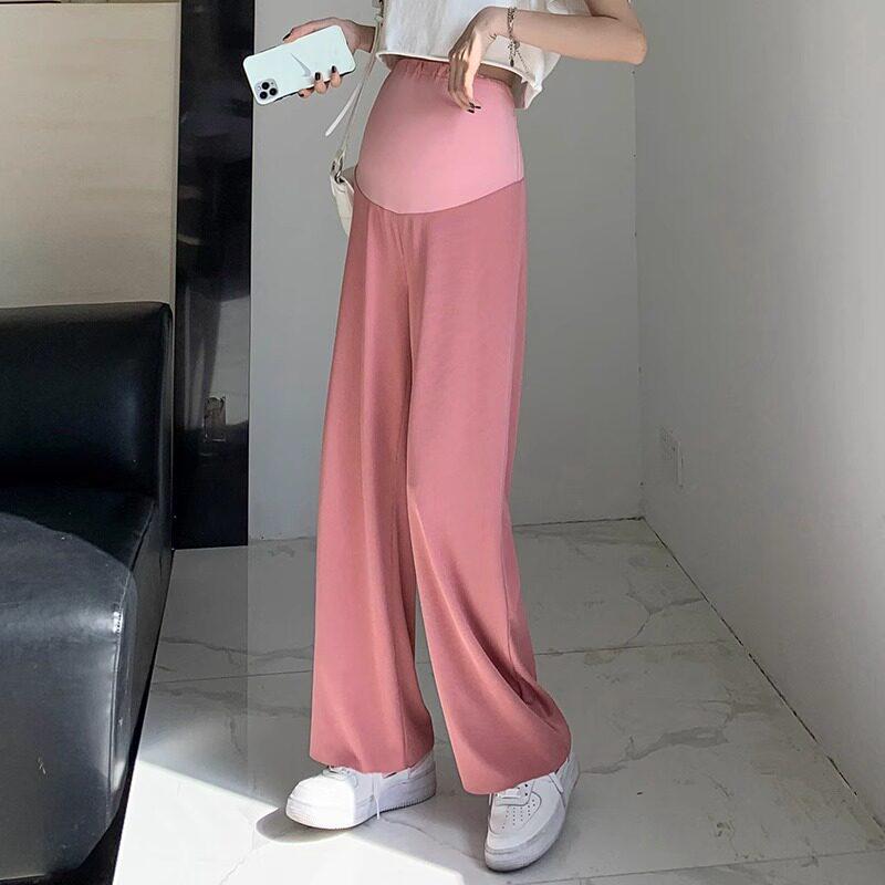 

Maternity Ice Silk Wide-Leg Pants - Summer 2026 New Style, Comfortable Fit, Plus Size One Size [Suitable for 80-110 lbs] розовый