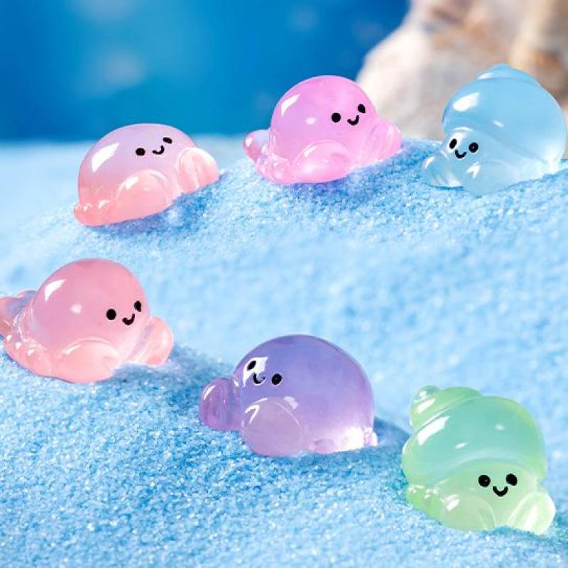10Pcs Colorful Resin Noctilucent Marine Small Animals Fish Tank Crab Dragon Shrimp Landscape Ornament Aquarium Accessories