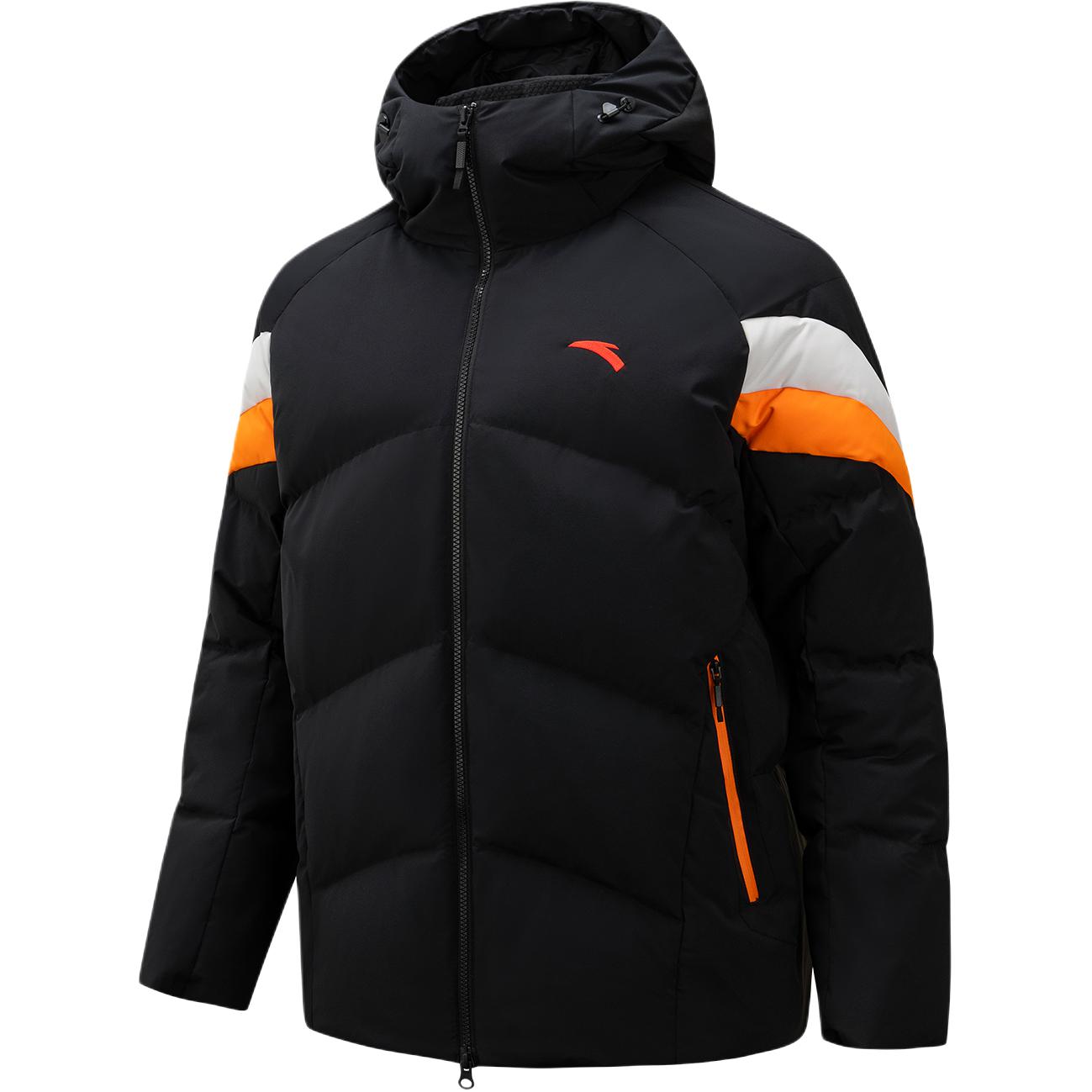 

Anta Color Block Letter Zipper Hooded Casual Down Jacket Men outerwear 972616901-2 4XL