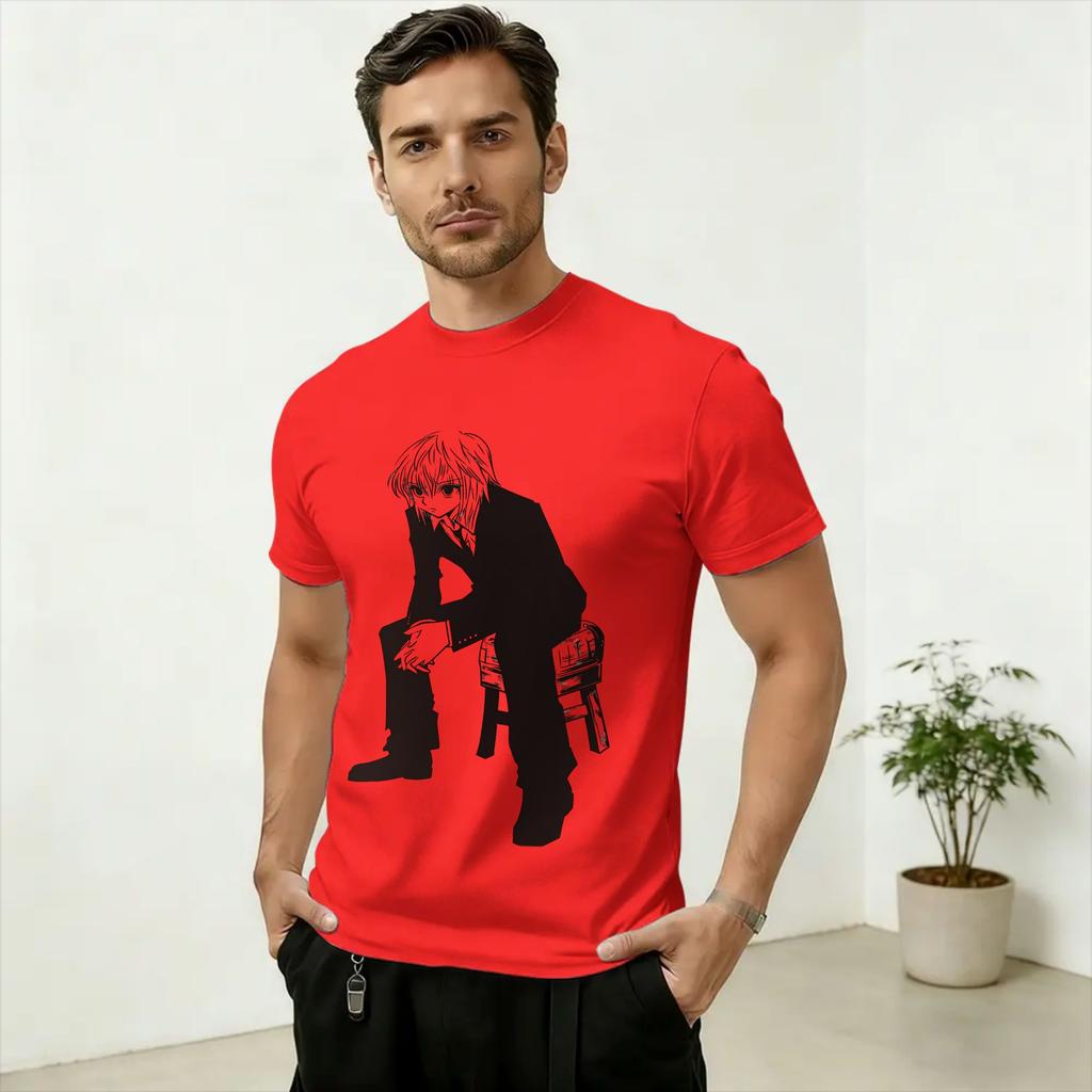 Fashion Kurapika TShirts for Unisex Round Neck Cotton T Shirt Short Sleeve Tees Original Clothes