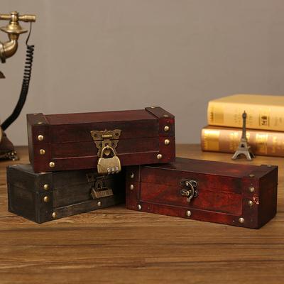 Antique Lock Hairpin Box+vintage Wooden Necklace Jewelry Box Storage Box+square Wooden Box Photography Props