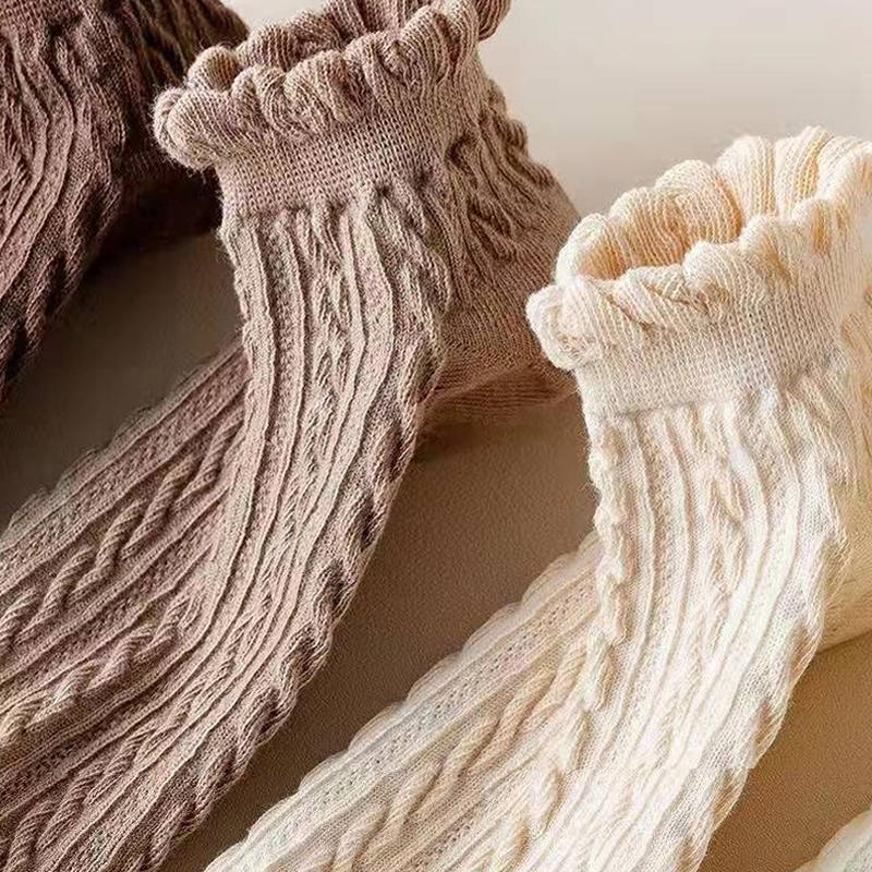 Kvinner pustende sokker Kvinnelige hule sokker Vårkoreanske jenter Søte tidevann jenter Twist Sokker