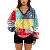 Women's V-Neck Sweatshirt Plush Solid Color Casual Fashion Long Sleeve With Pocketed Pullover Top