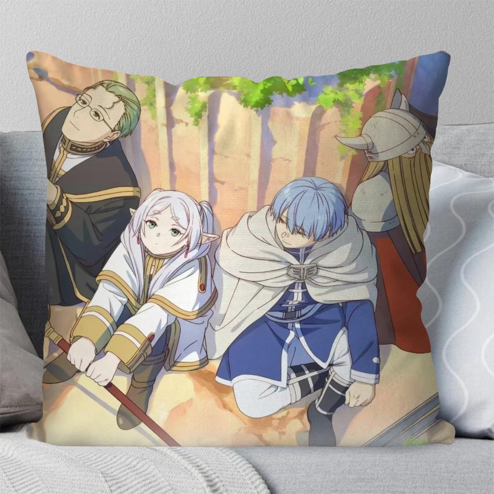 Animation Frieren Beyond Journeys End Pillow Case Square Pillow Bedroom Sofa Leisure ComfortCarLiving Room Home Decoration 40X40