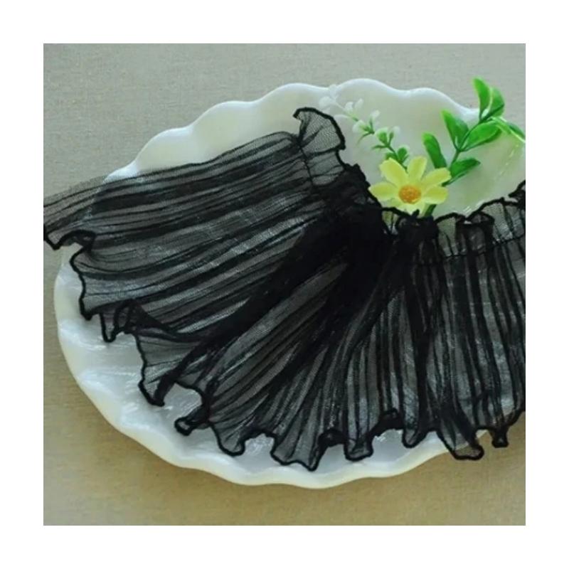 NEW Simple Fashion Pleated Fluffy Tulle Lace DIY Home Textile Curtain Bed Linen Border Clothing Skirt Cuff Extended Hem Material