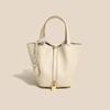 2025 Trending Women's Genuine Leather Cowhide Bucket Bag: Versatile, Top Layer Vegetable Tanned Handbag
