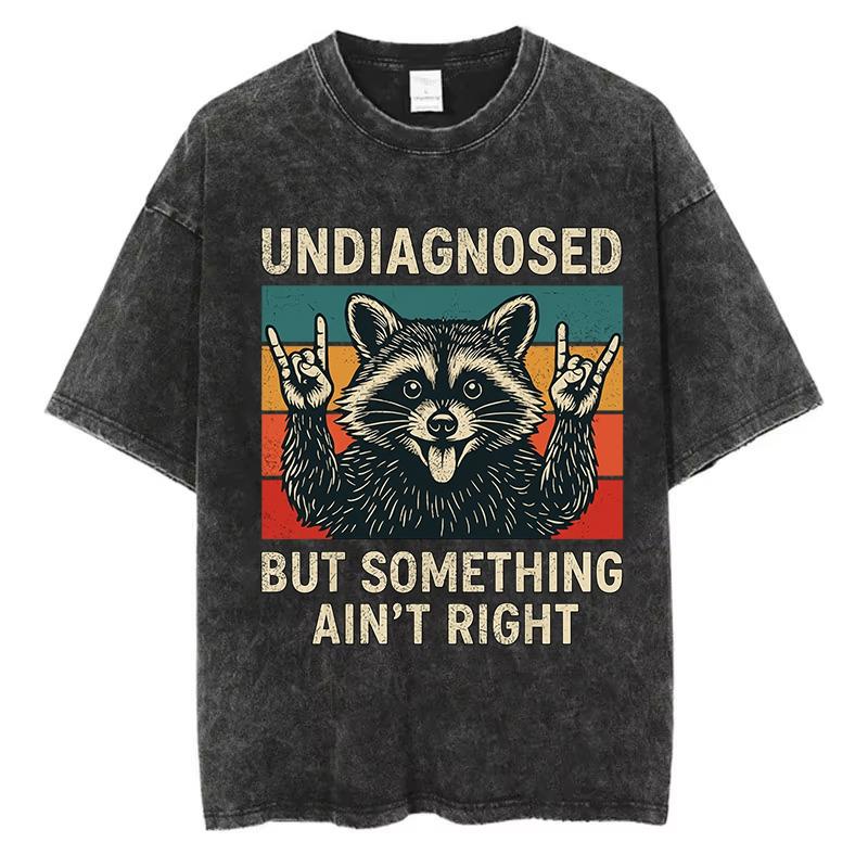 Vintage Washed Cotton TShirt Funny Raccoon Graphic Tee Call Me Ranch Cause I Be Dressin Acid Wash Retro Streetwear Loose Top S