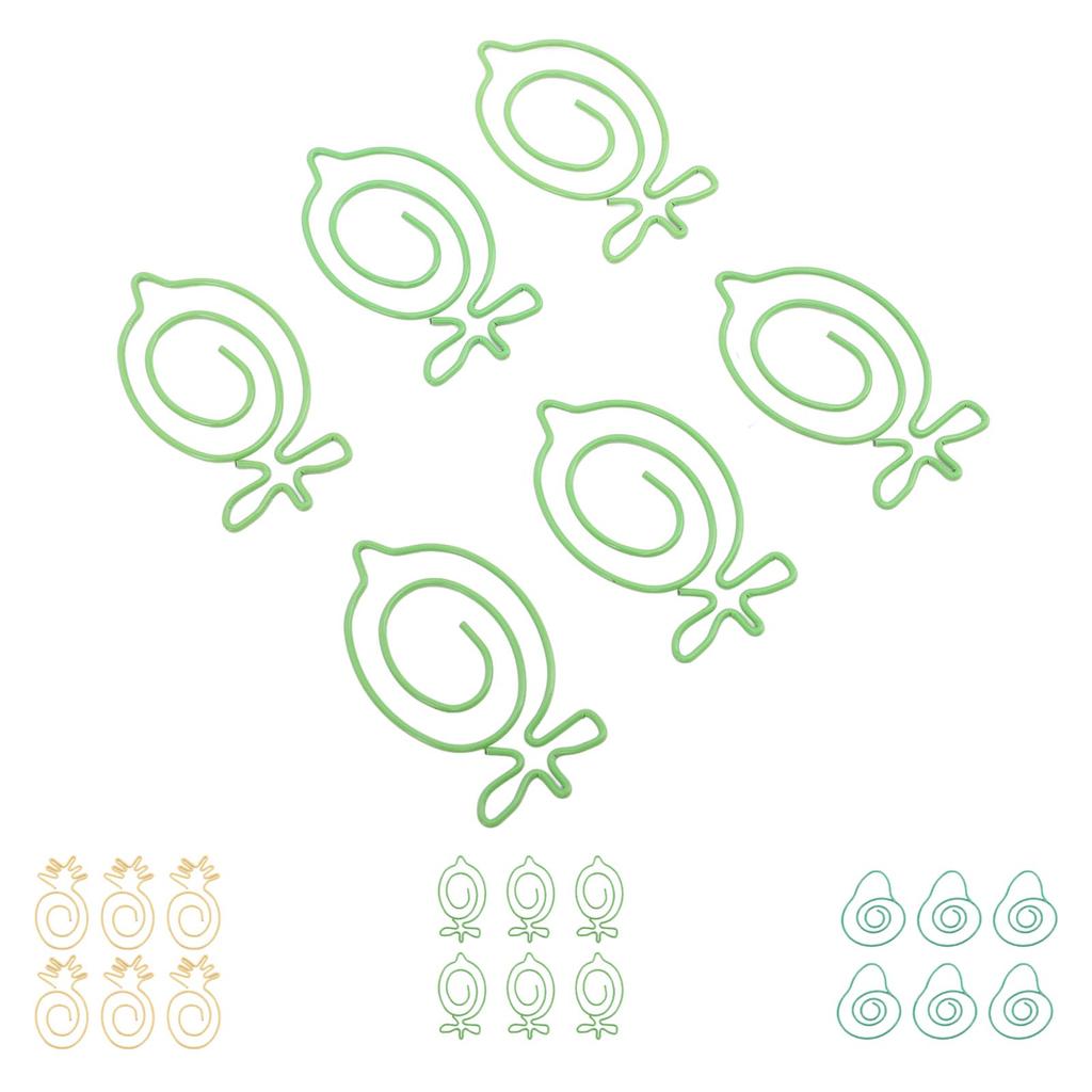 100Pcs Cute Paper Clips Lovely Fruit Design Exquisite Color Wide Application Kids Paper Clips for Of