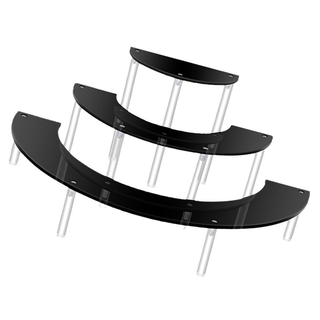 3 Tiers Acrylic Display Risers Storage Stand for Perfume Cupcake Figures and Desserts Home Decoration Organizer