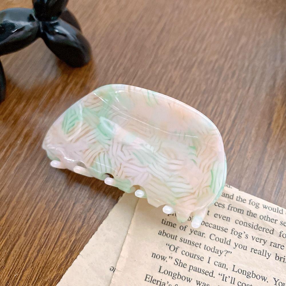 Agrafă cu rechin în formă de nor colorată, imprimare leopard, gheare de păr din coajă țestoasă