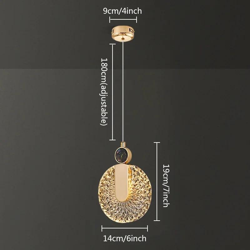 

Современный круглый хрустальный золотой светодиодный подвесной светильник для гостиной, роскошный подвесной фонарь, люстра для украшения дома Forrestaurant Warm White