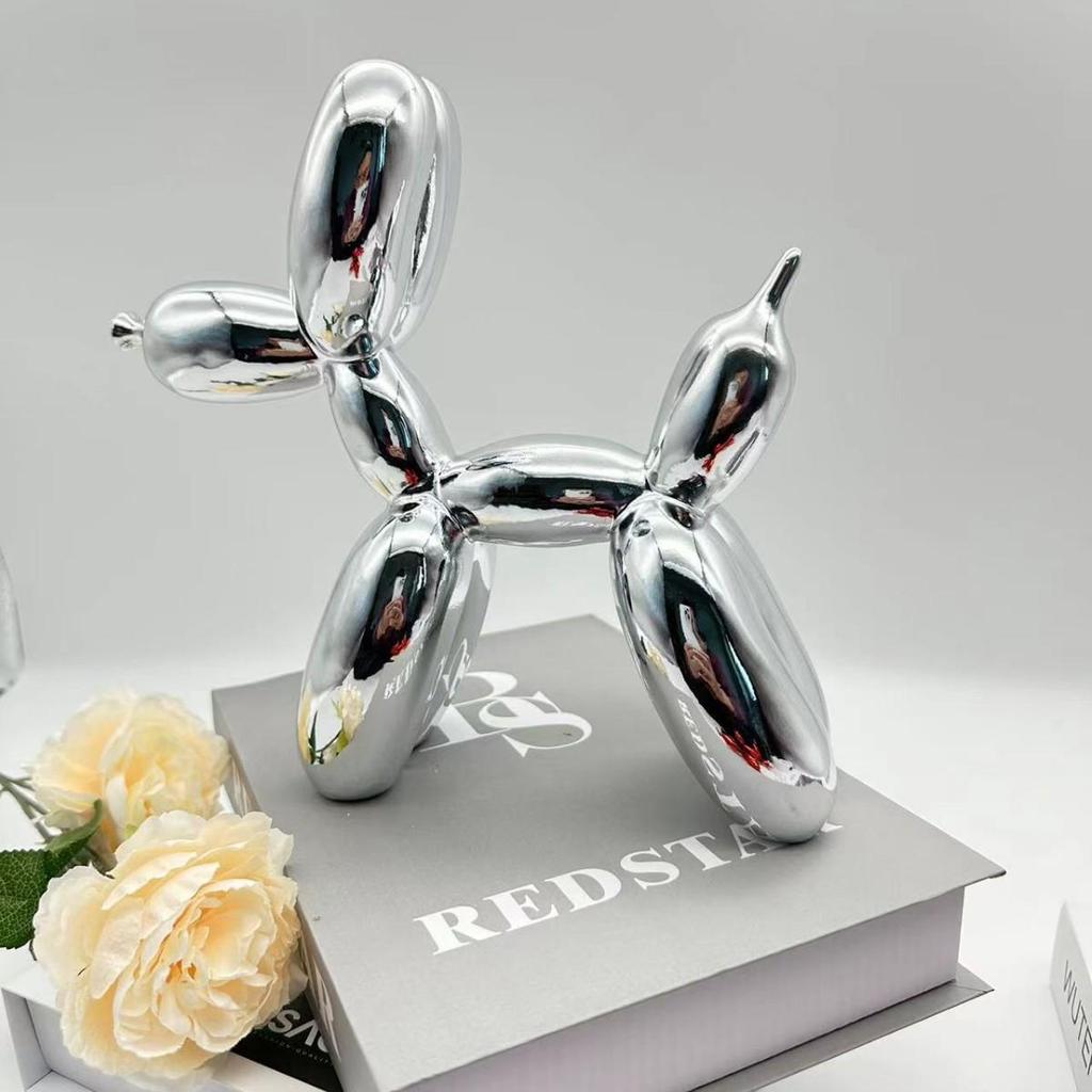 Trendy Resin Balloon Dog Figurine - Modern Home Decor Piece