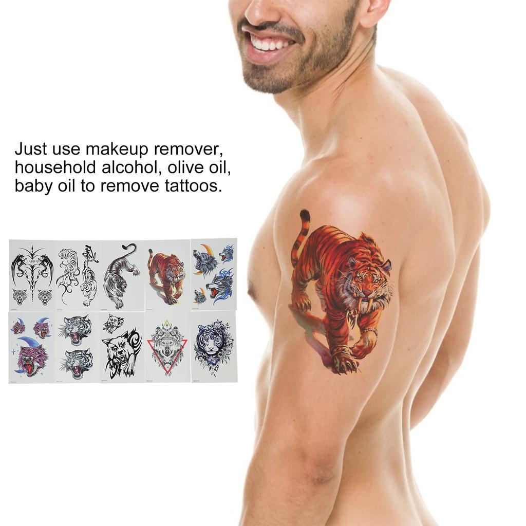 10 Stück Temporäre Tattoos Aufkleber Wasserdicht Lang Anhaltend Falsche Tattoos Aufkleber Set