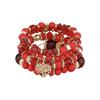 Ethnic Style Bohemian Beads Bracelet Heart Charm Multi-Layer Bracelets Women Bangle Set  Gifts